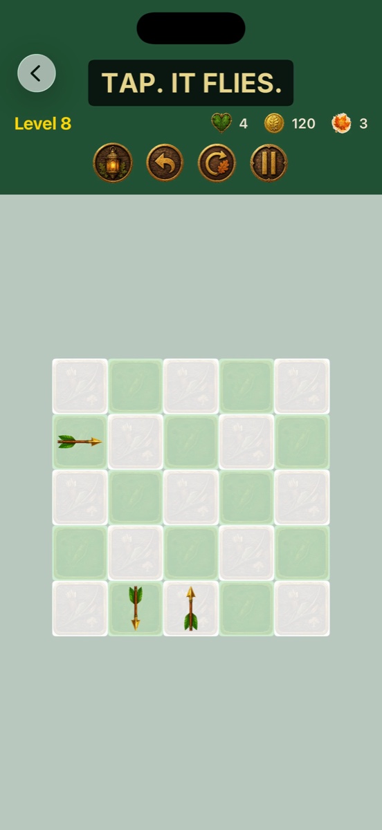 Sherwood Arrows — tap an arrow and it flies across the grid